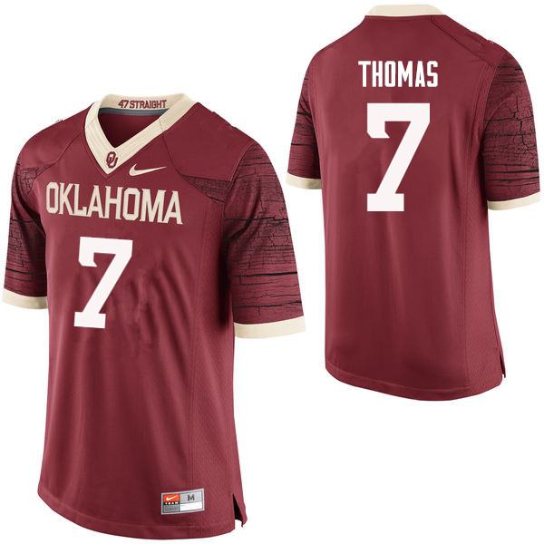 Men Oklahoma Sooners #7 Jordan Thomas College Football Jerseys Limited-Crimson